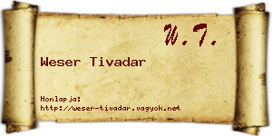 Weser Tivadar névjegykártya